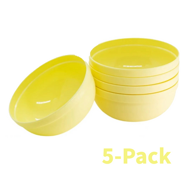 Mini recipiente de plástico de 270 ml de capacidad (paquete de 5) de color amarillo claro